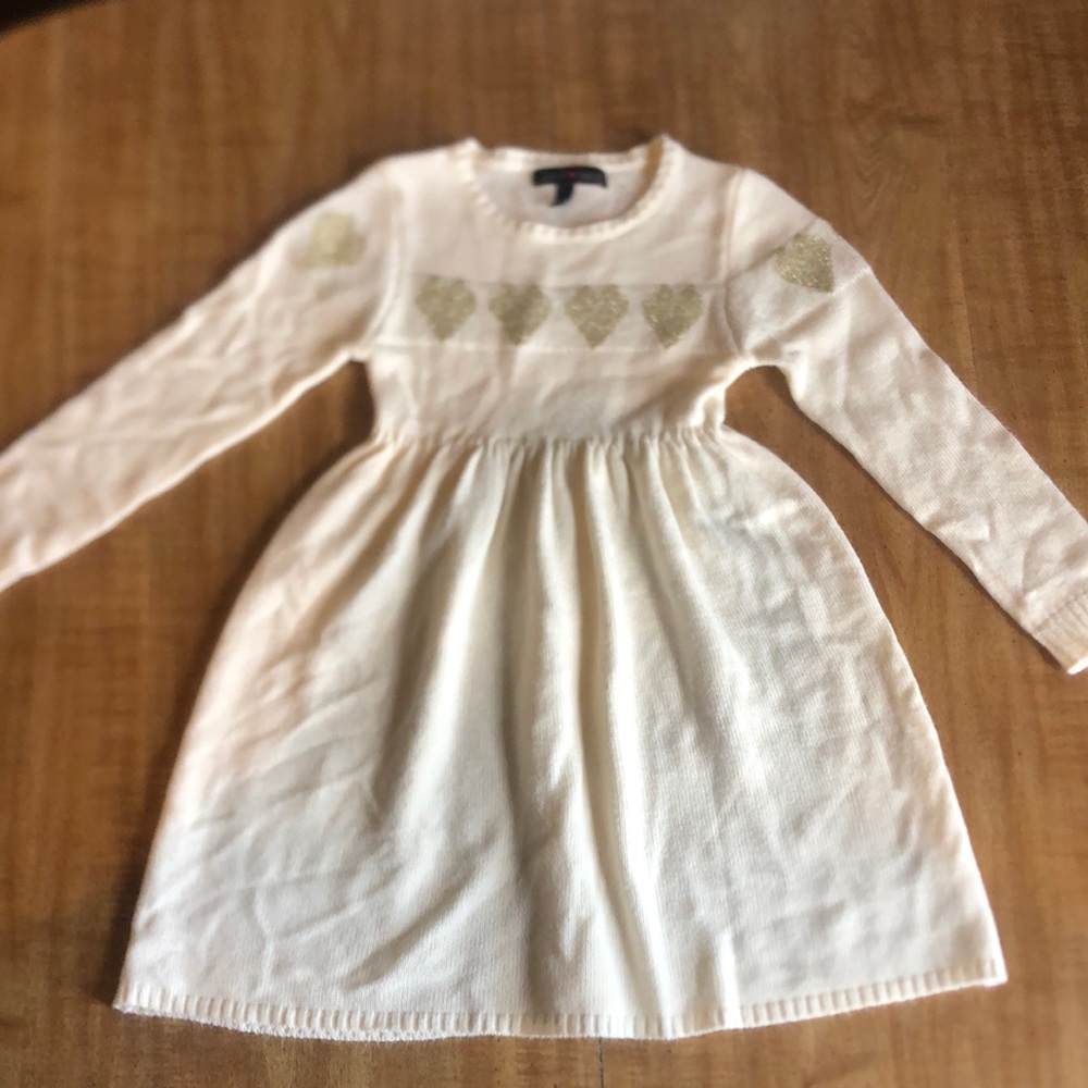 Girls size 7 heart sweater dress